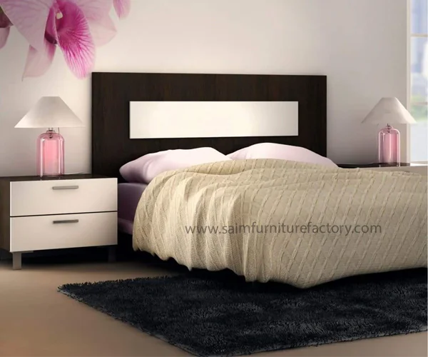 Beautiful Double Bed With White Side Table in Lahore