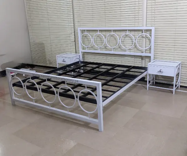 Beautiful Modern Style White Color Bed In Lahore