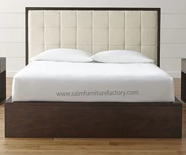 Beautiful White Color Leather Double Bed in Lahore