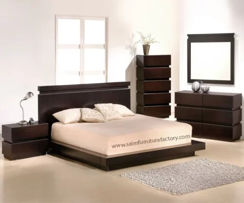 Brown Color Double Bed Set In Pakistan