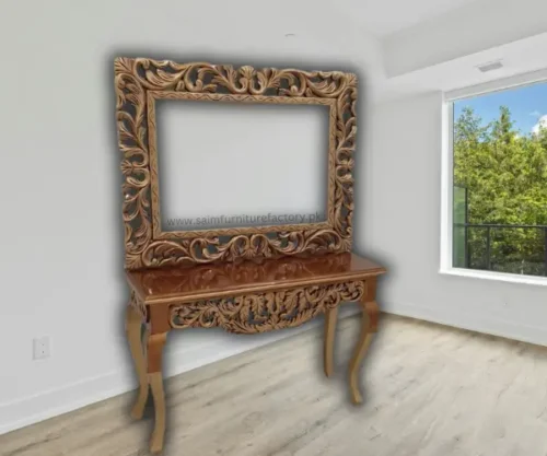 modern console table with mirror