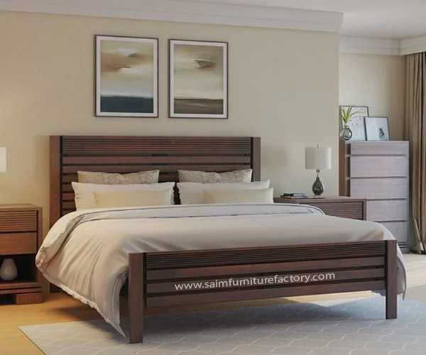 Best Brown Double Bed in Lahore Saim Furniture Factory