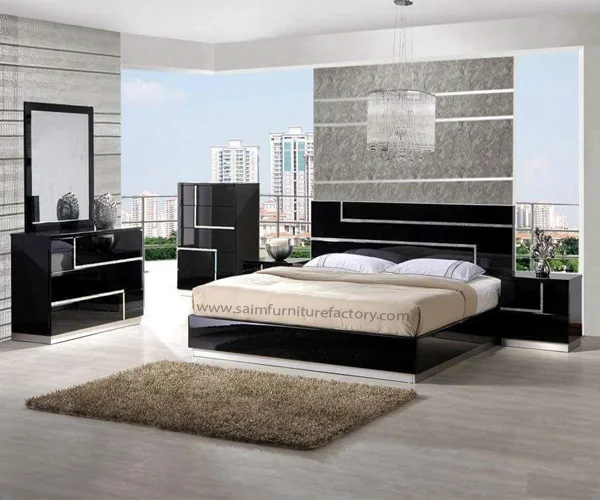 Black Color Beautiful Double Bed in Lahore