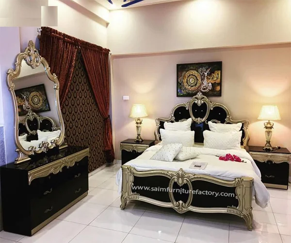 Heart Design Double Bed Set