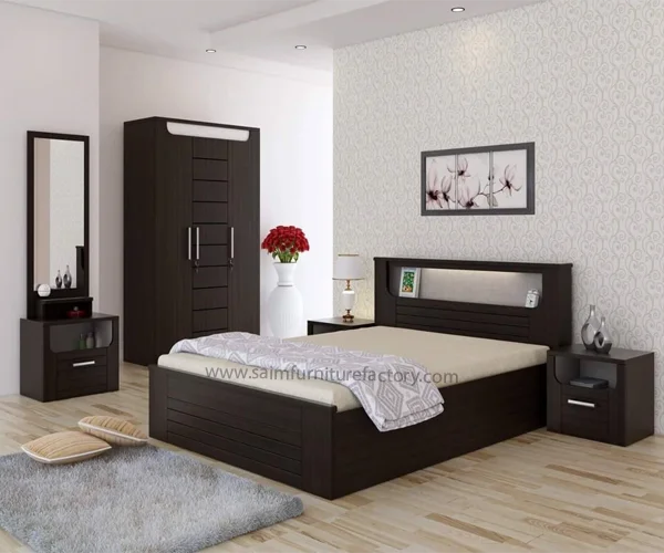 Low Profile Double Bed With Side Tables In Lahore