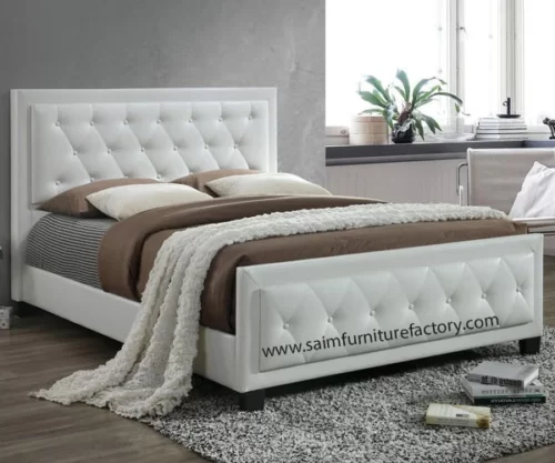White Leather Double Bed