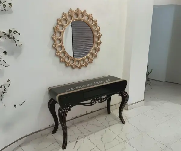 classic console table with mirror