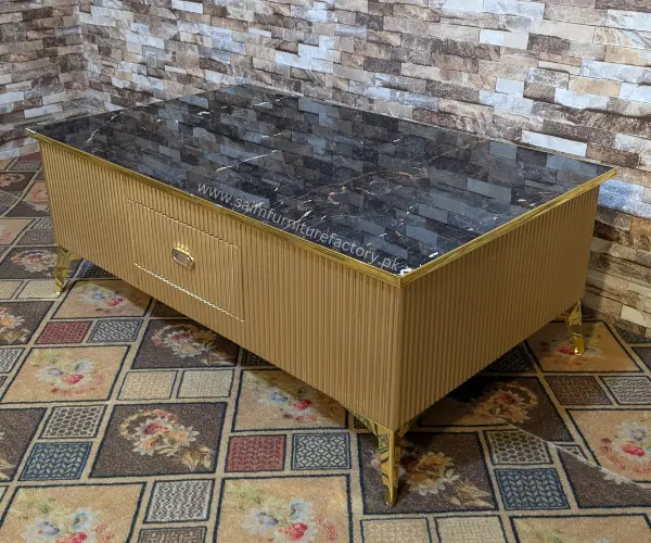 golden center table with drawer
